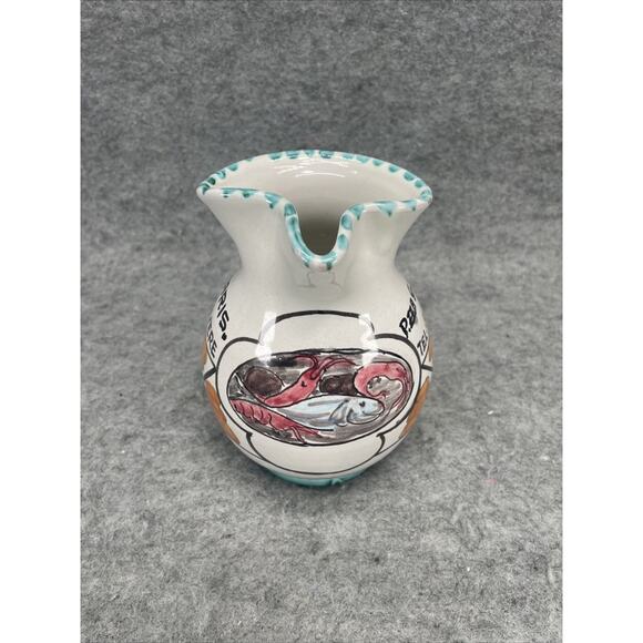 Vintage Hand-Painted Italian Terracotta Pitcher "Pezza S. Calisto" - Picture 2 of 7